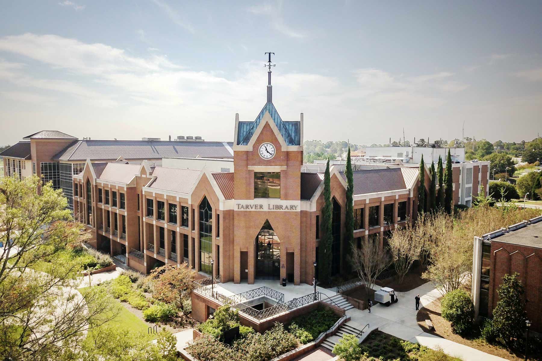 aerial photo of tarver library