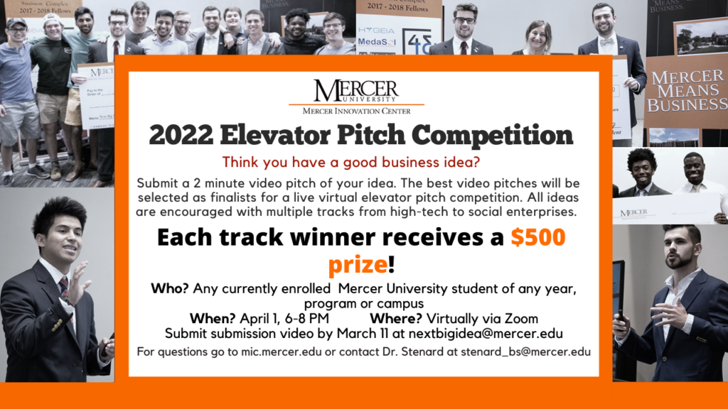 2022 Mercer University Elevator Pitch Competition | Mercer Events