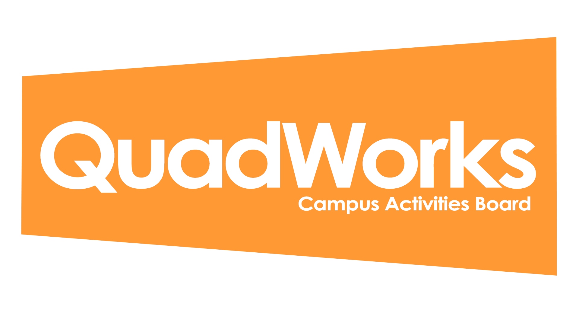 the word quadworks on an orange background