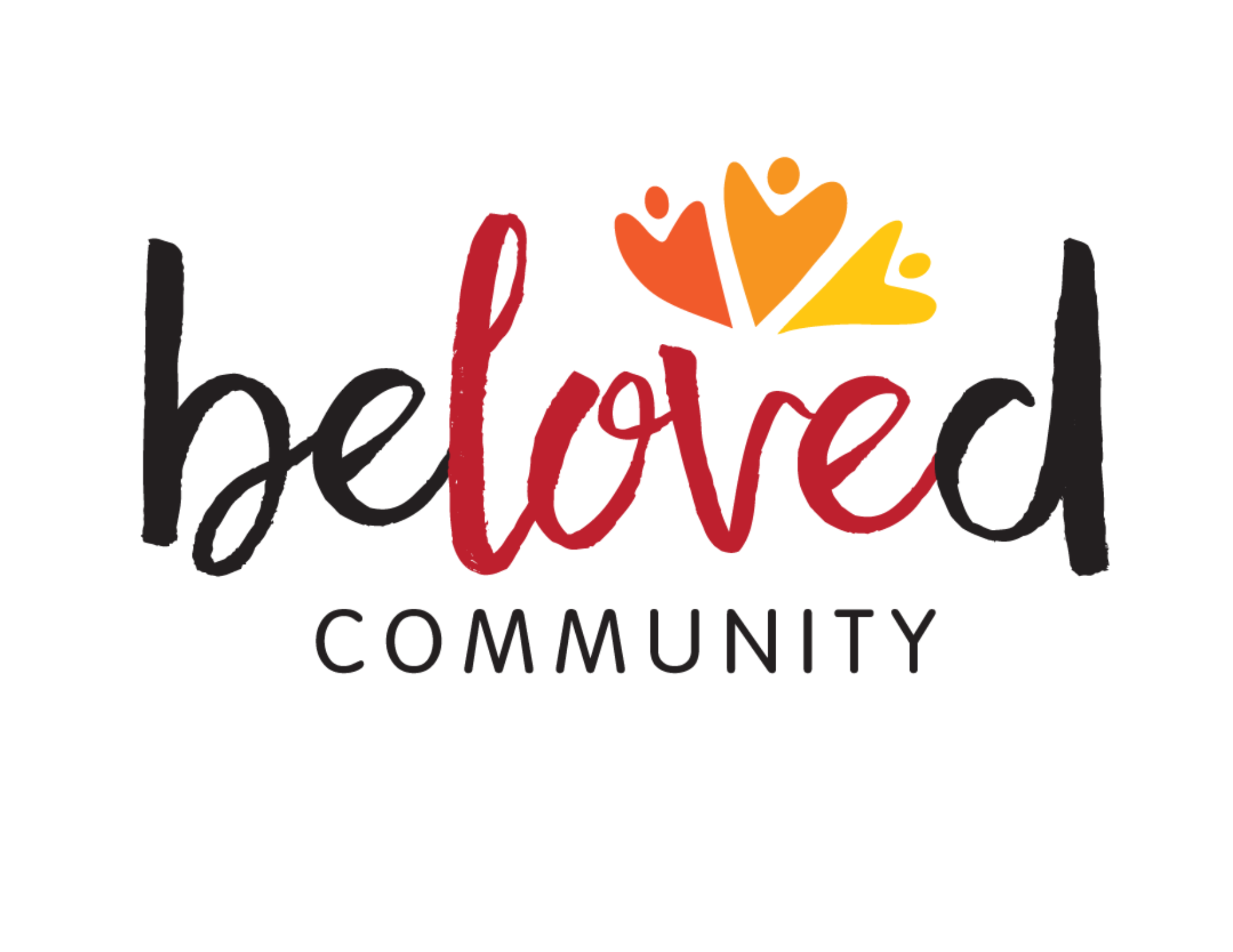 The Beloved Community logo, which features the word "Beloved" in a stylistic typeface and the word community underneath. The letters "love" in "beloved" are red, while the other letters are black.