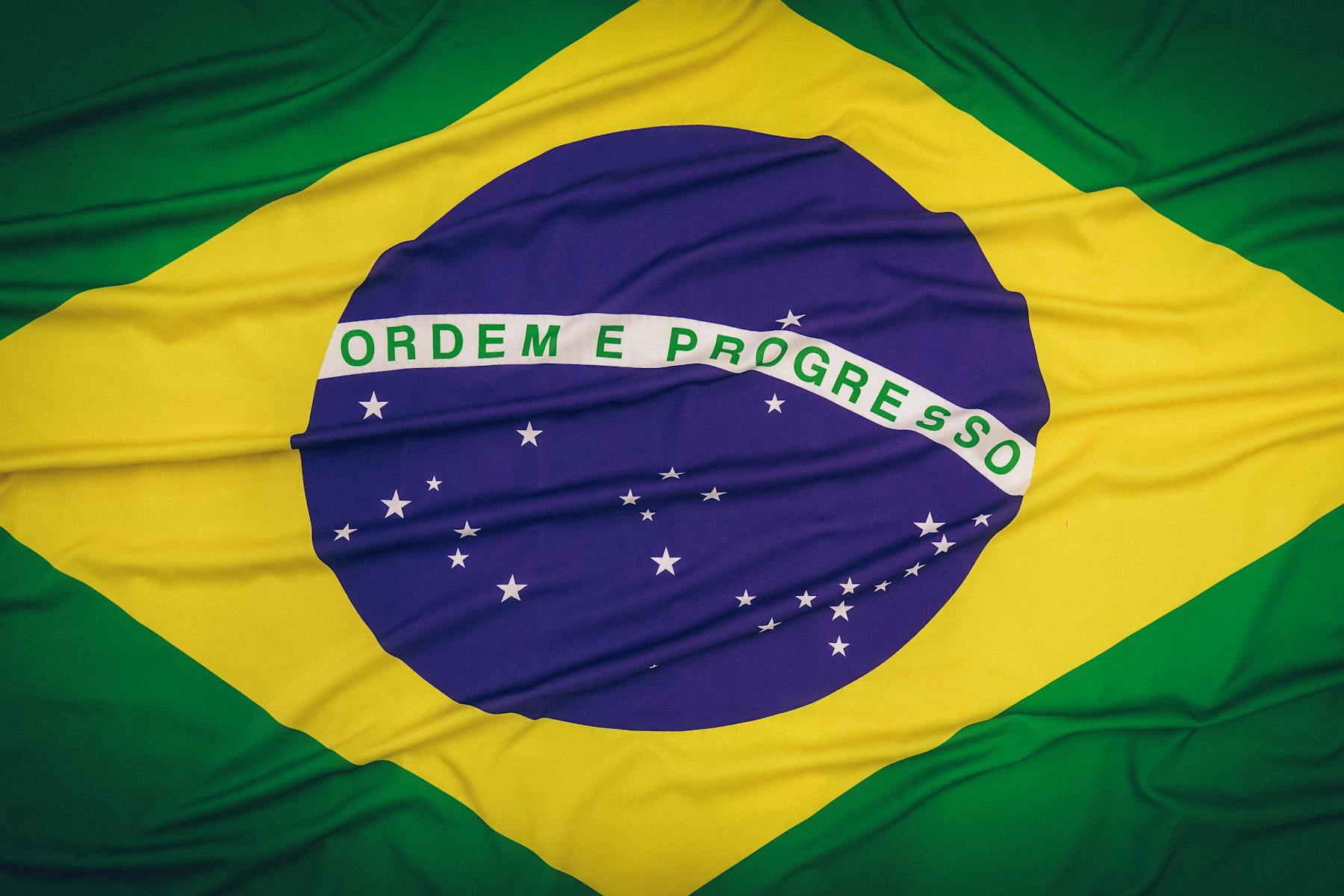 Close up of Brazilian flag