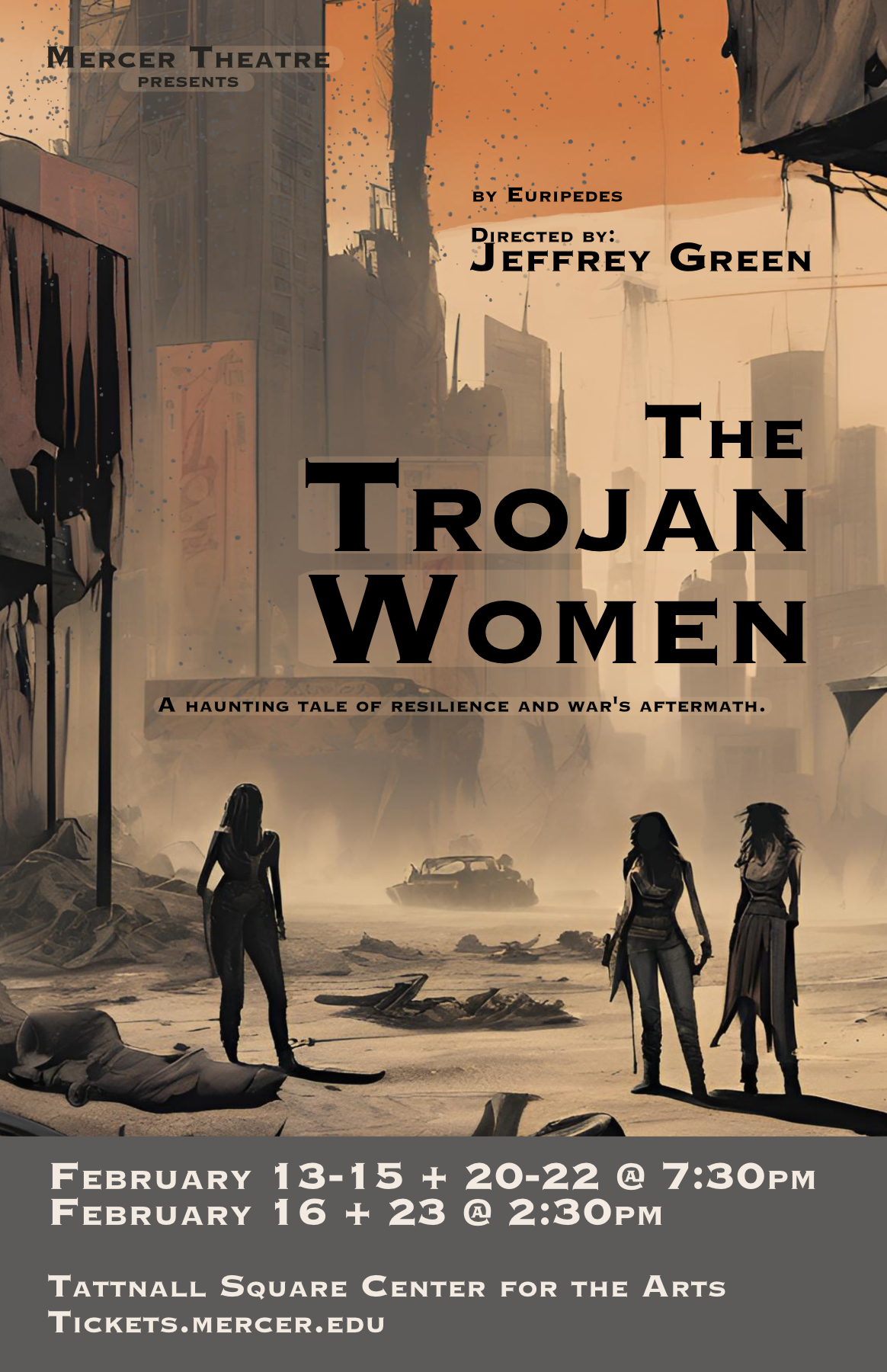 Promotional poster for "The Trojan Women."