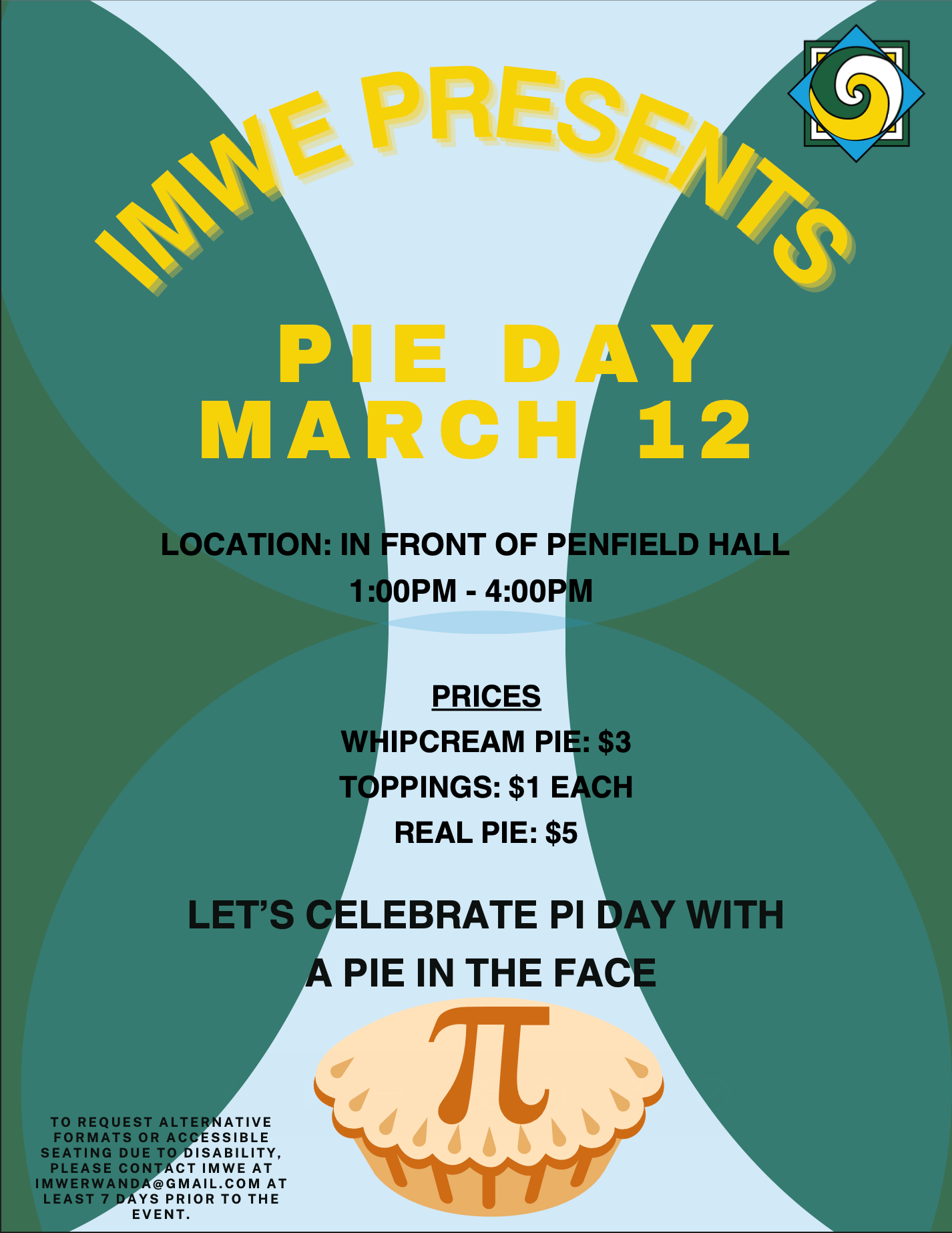 Promotional poster promoting Pie Day.