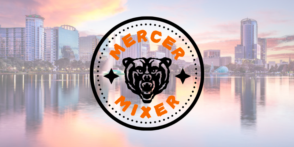 Mercer Mixer logo superimposed over the Orlando skyline.