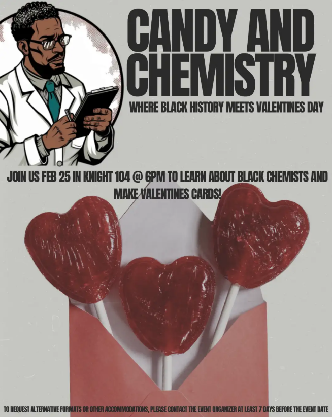 Promotional poster for Candy and Chemistry event.