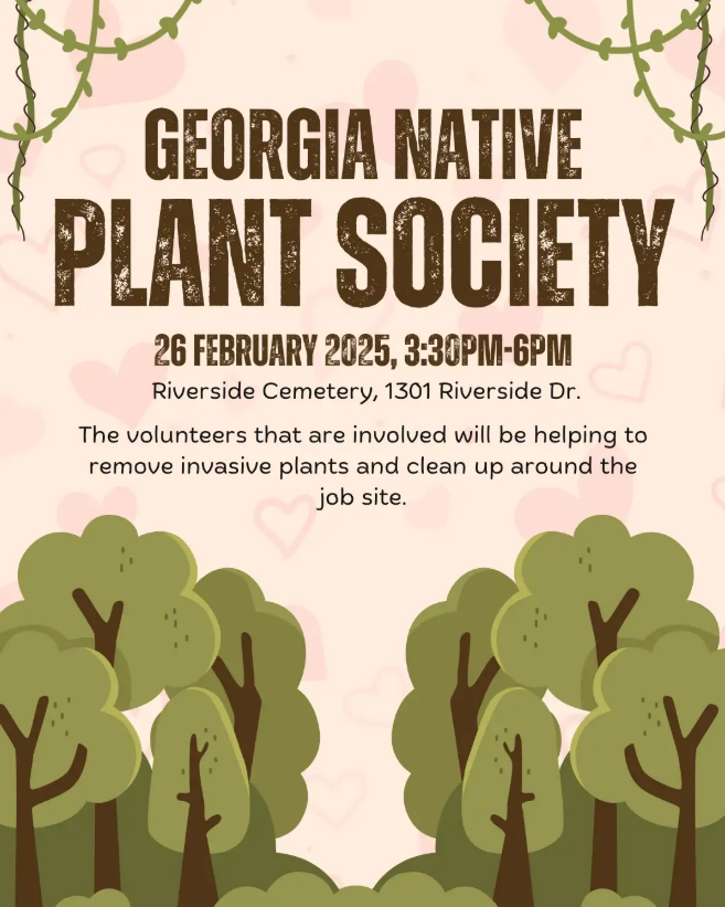 Promotional poster for Georgia Native Plant Society event.