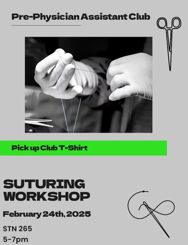 Promotional flyer for a suturing workshop