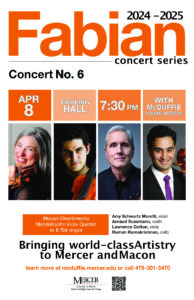Promotional poster for the Fabian Concert Series on April 8.