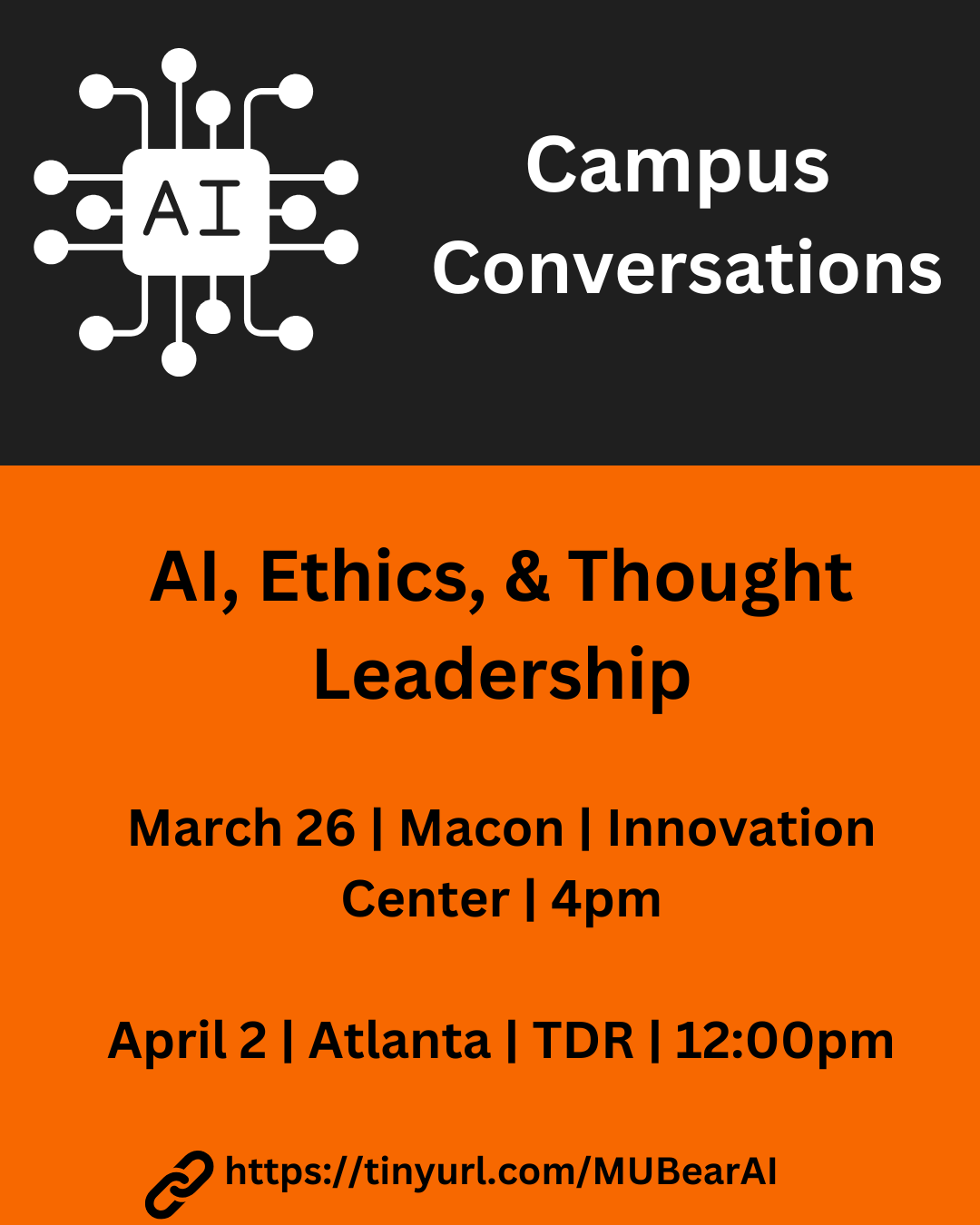 Promotional graphic for Campus Conversations event.