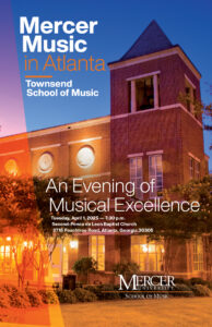 Promotional poster for Mercer Music in Atlanta.