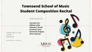 Promotional poster for the School of Music's student composition recital.