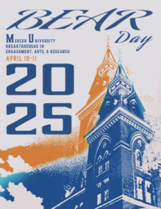 Cover of Bear Day 2025 program featuring an illustation of an academic building.