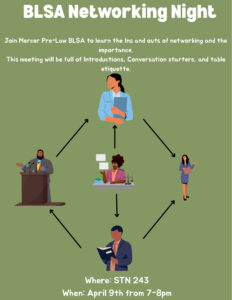 Promotional poster for BLSA Networking Night.