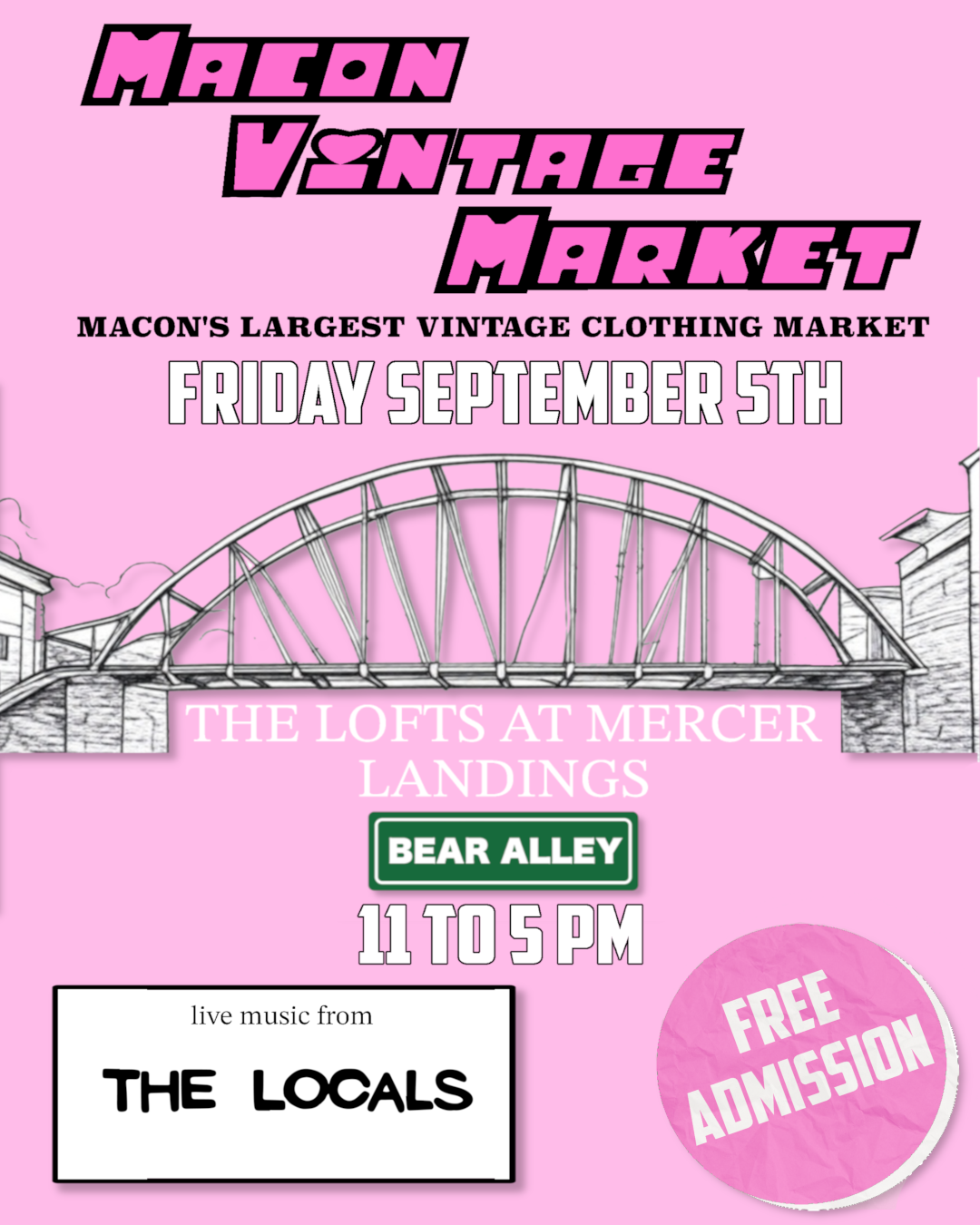 Promotional flyer for Macon Vintage Market.