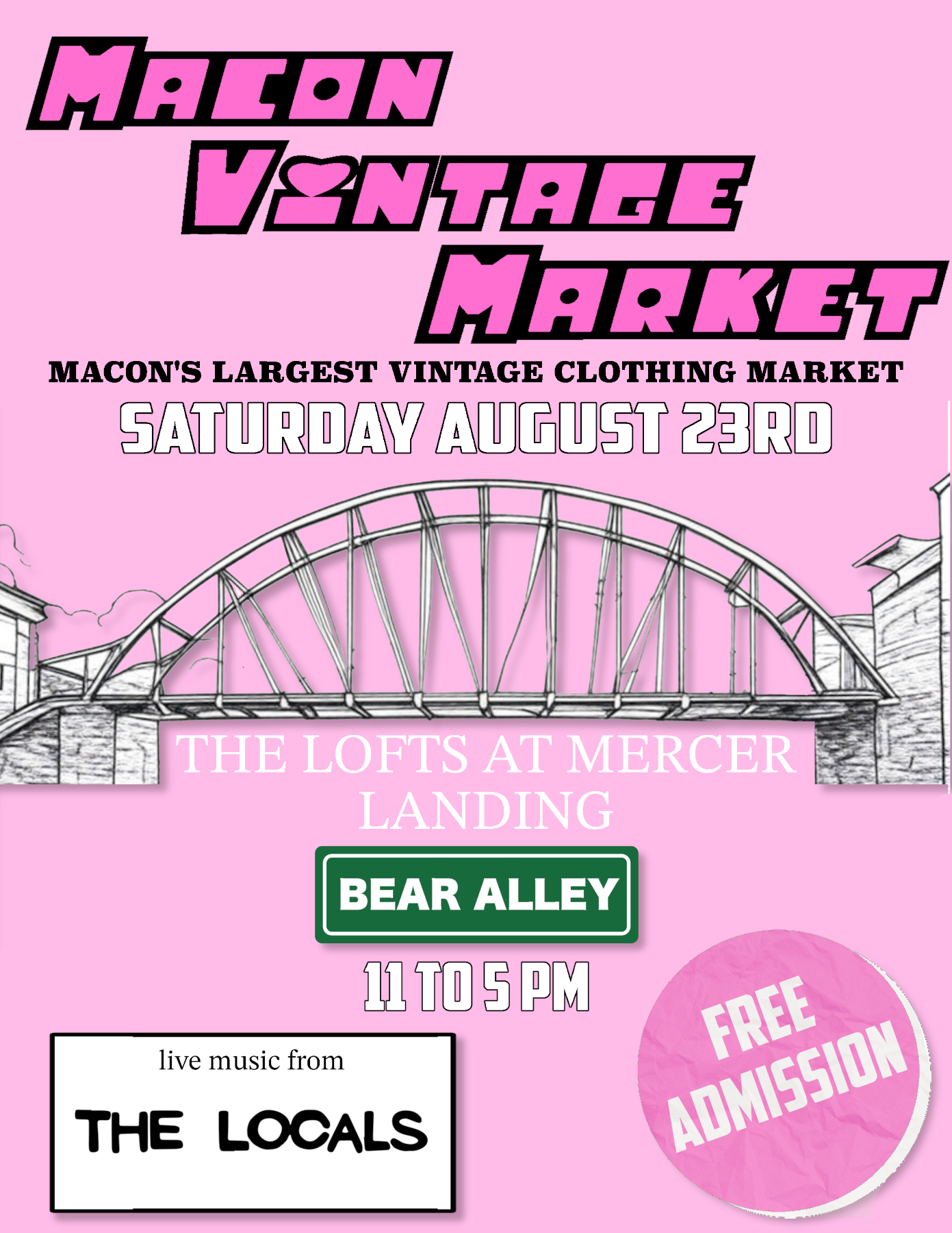 Promotional flyer for Macon Vintage Market.
