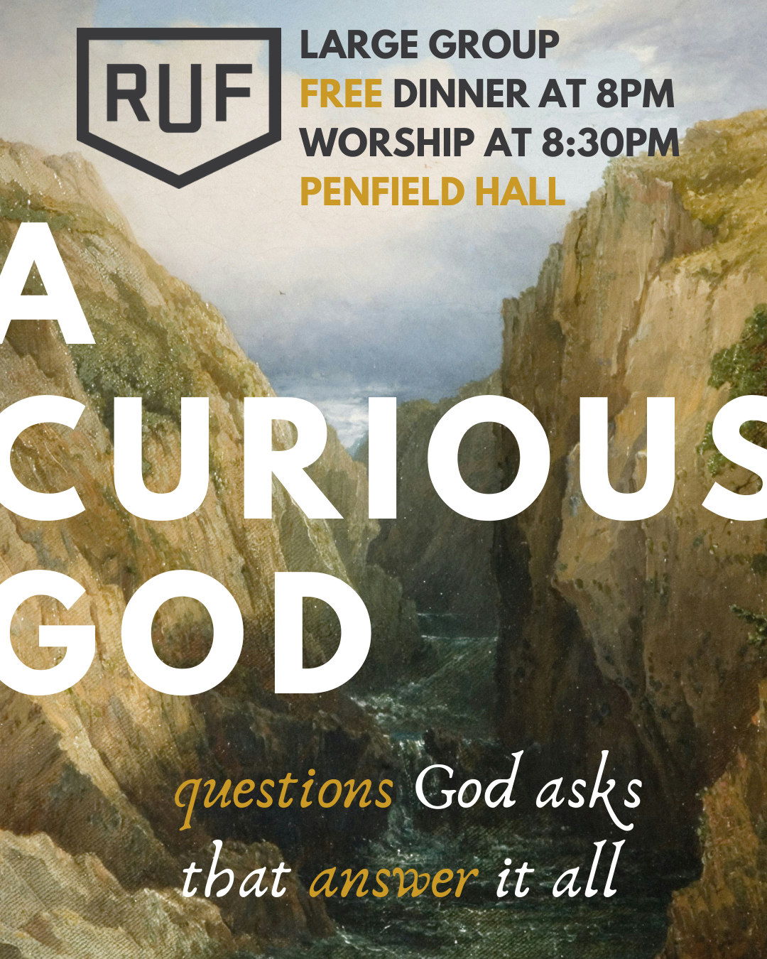 Promotional flyer for RUF Large Group.