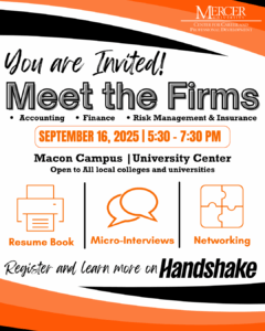 Promotional flyer for Meet the Firms.