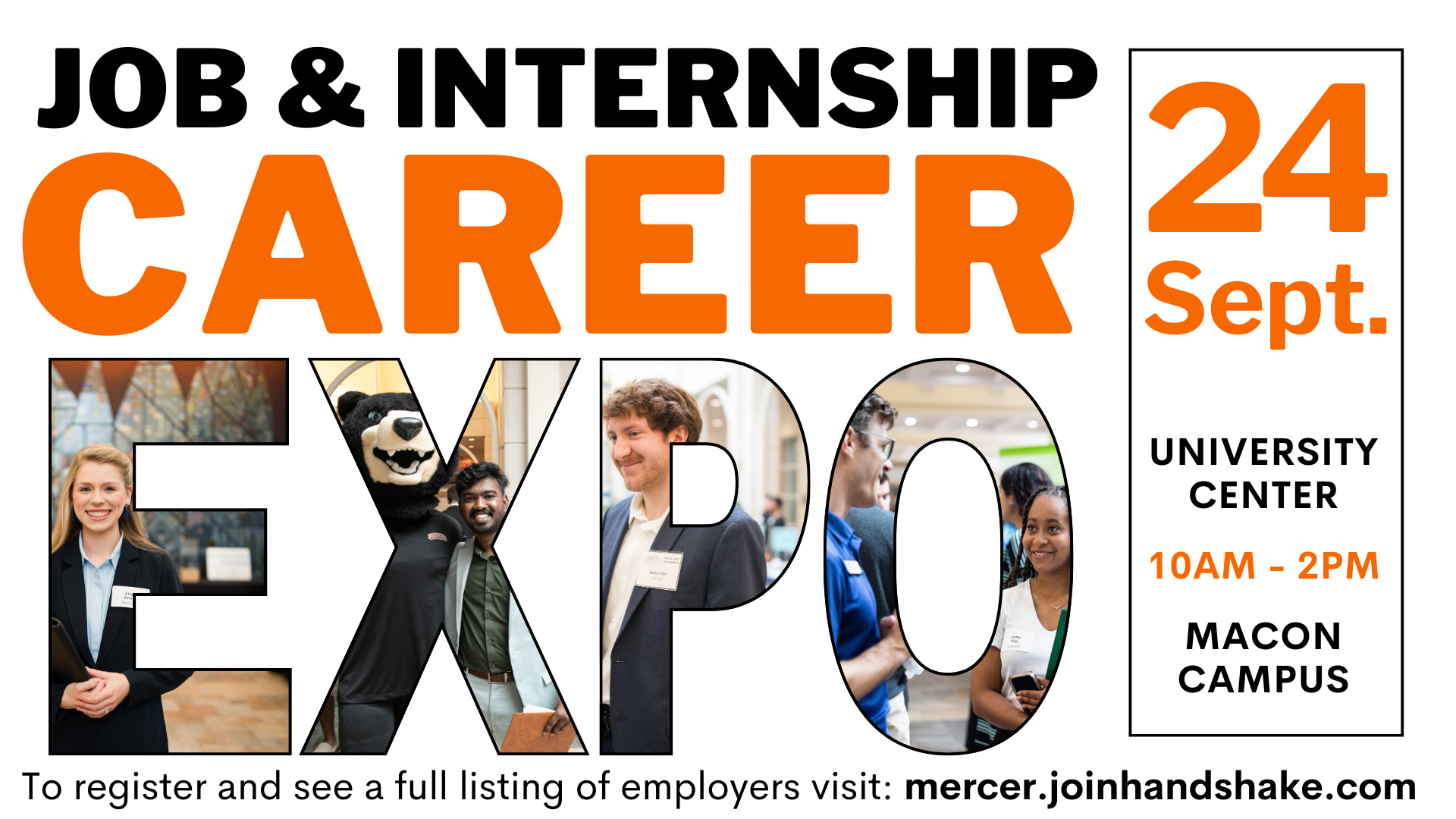 Promotional graphic for the Job and Internship Career Expo.