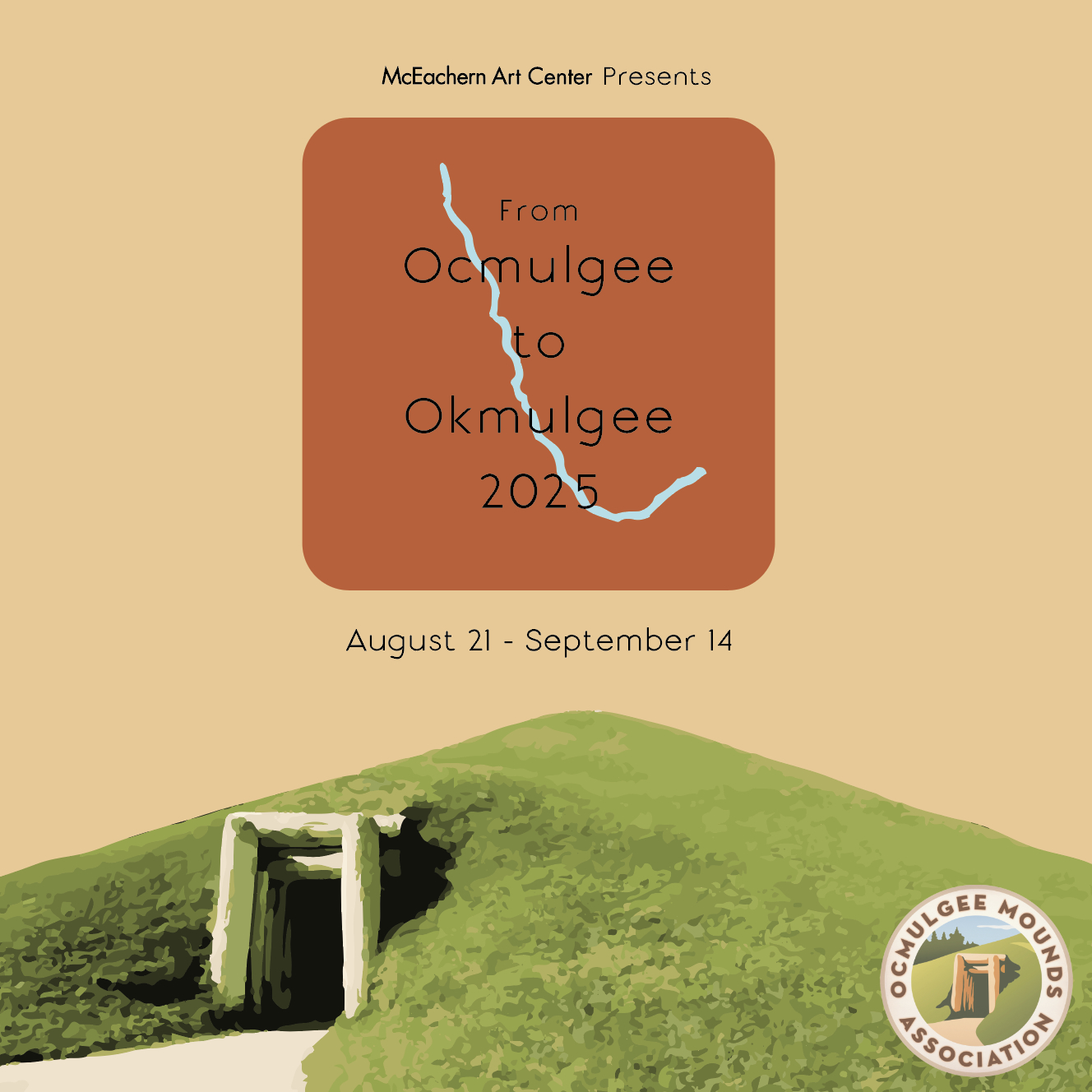 Promotional graphic for the From Ocmulgee to Okmulgee 2025 exhibit.