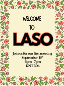 Promotional flyer for the first meeting of LASO.