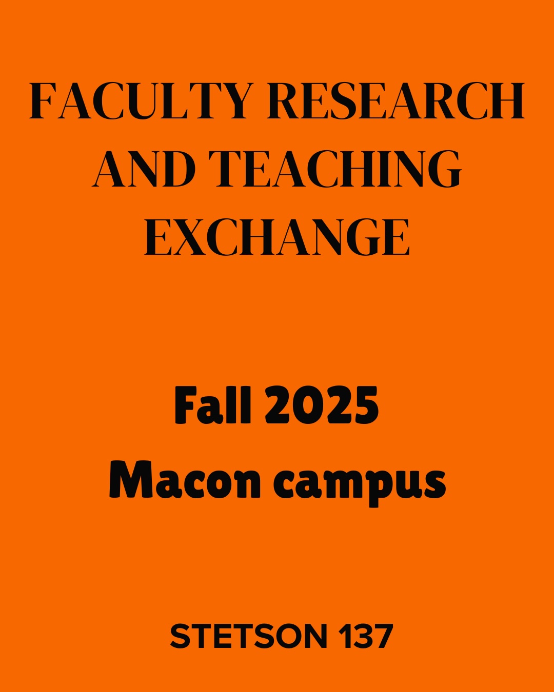 Promotional graphic for Faculty Research and Teaching Exchange.