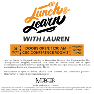 Promotional poster for lunch and learn with Lauren.