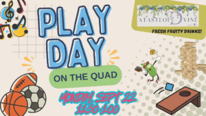 Promotional graphic for Play Day on the Quad