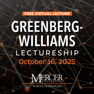 Graphic promotin gthe Greenberg-Williams Lectureship.