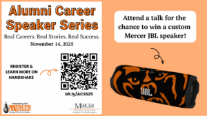 Promotional graphic for the Alumni Career Speaker Series.