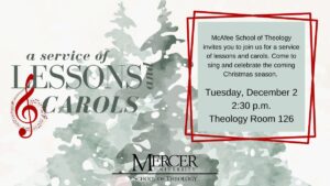 Promotional graphic for A Service of Lessons and Carols.