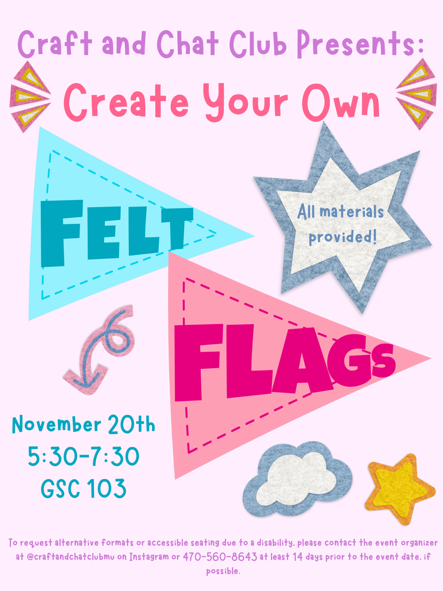 Promotional graphic for create your own felt flag.