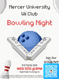 Promotional graphic for bowling night.