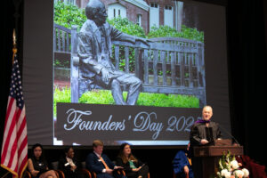Lester Miller speaks at Founders' Day 2025.