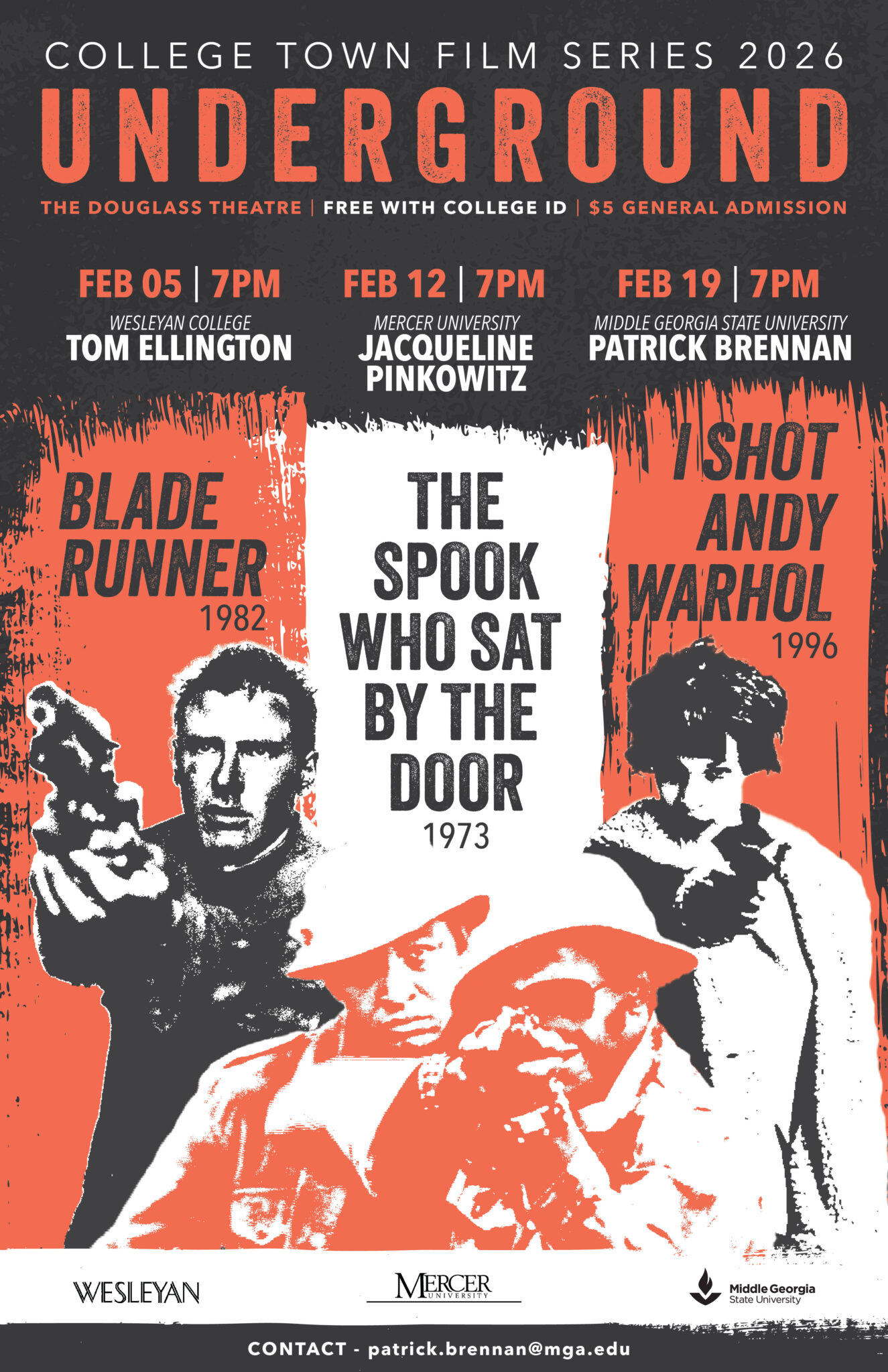 Promotional poster for College Town Film Series.