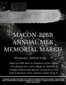Promotional flyer for Macon-Bibb Annual MLK Memorial March.