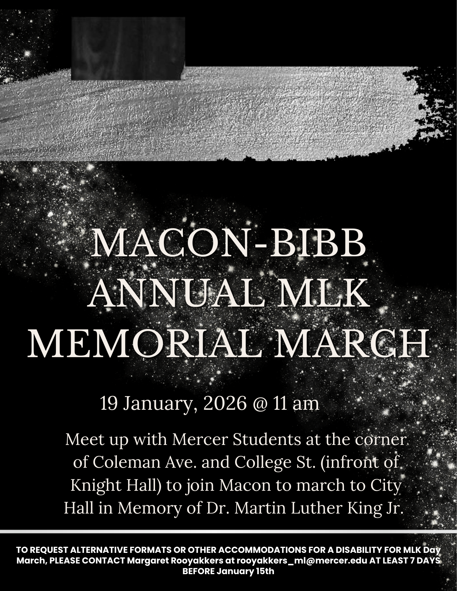 Promotional flyer for Macon-Bibb Annual MLK Memorial March.