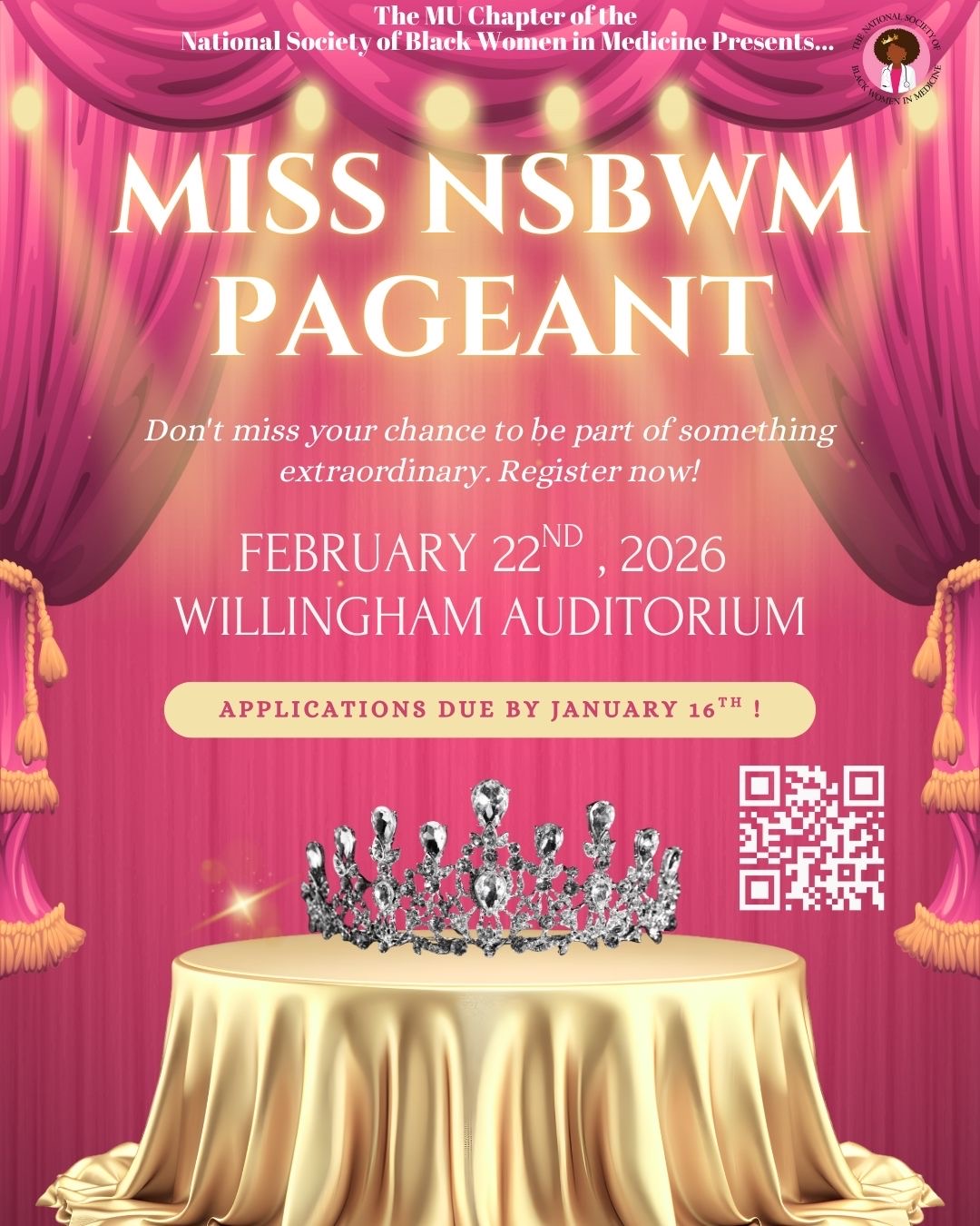Promotional poster for MIss NSBWM Pageant.