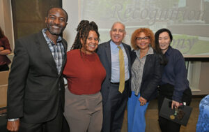 A group of five Mercer employees at the 2025 Retirement and Recognition Ceremony in Atlanta.