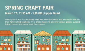 Promotional flyer for Spring Craft Fair.