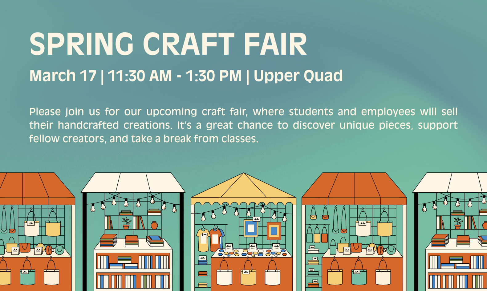 Promotional flyer for Spring Craft Fair.
