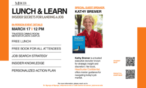 Promotional flyer for Lunch and Learn.