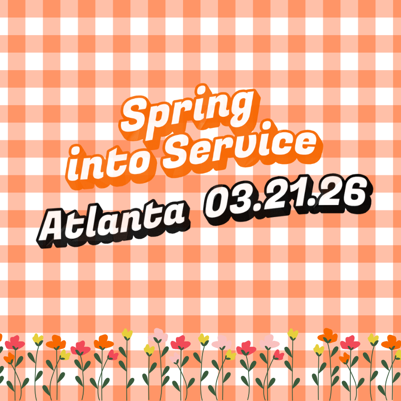 Promotional graphic for Spring into Service Atlanta.