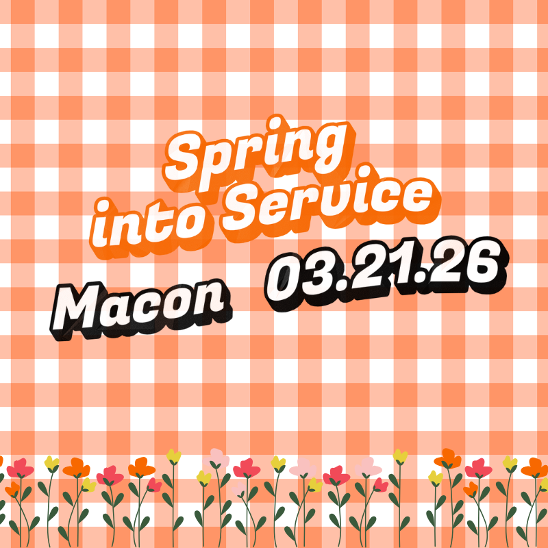 Promotional graphic for Spring into Service Macon.