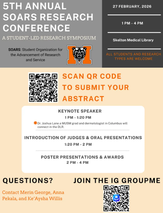 Promotional poster for the 5th annual SOARS research conference.
