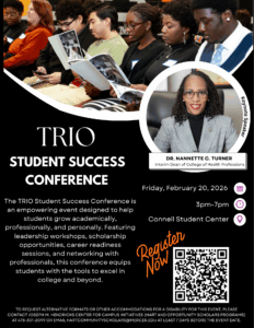 Promotional flyer for Trio Student Success Conference.
