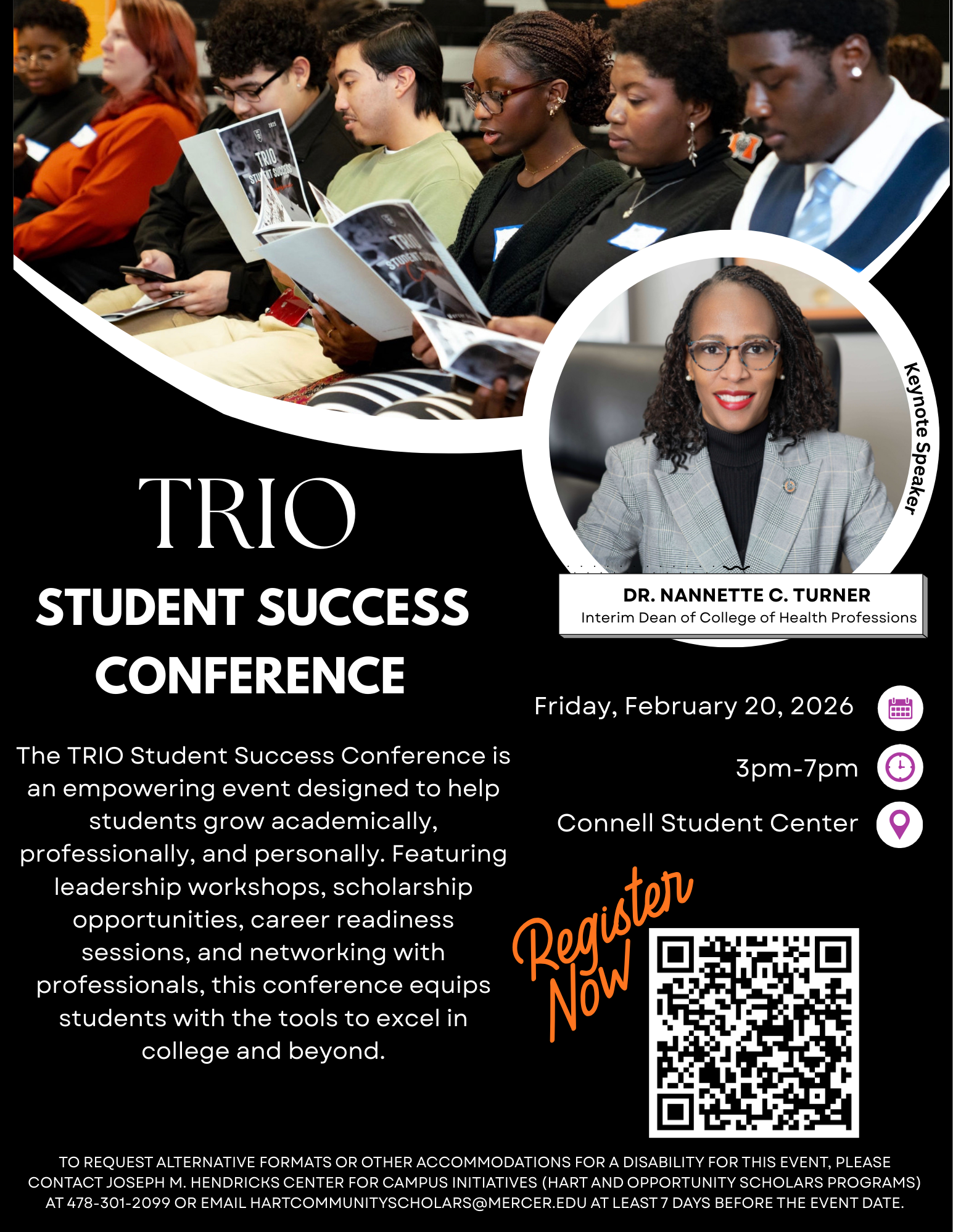 Promotional flyer for Trio Student Success Conference.