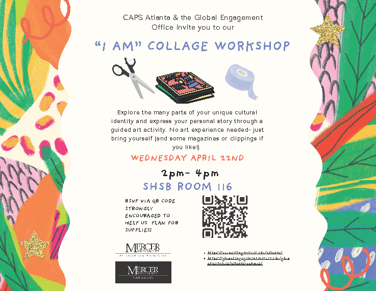 Promotional flyer for I Am Collage Workshop.
