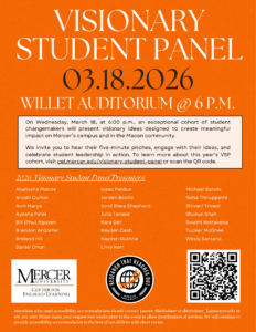 Promotional flyer for the visionary student panel.