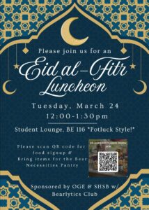 Promotional flyer for Eid al-Fitr Luncheon.