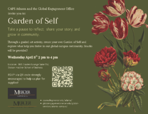 Promotional flyer for Garden of Self event.
